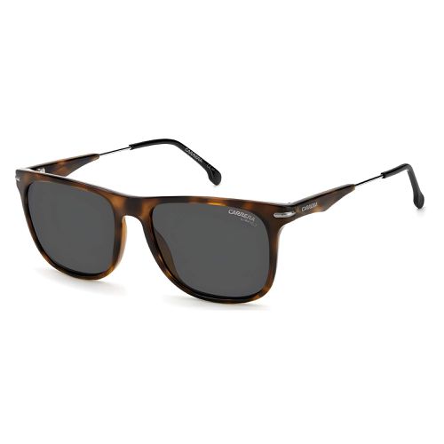 Men's Sunglasses - Havana Polyamide Square Shape Frame Grey Lens / 276/S 86 - Carrera - Modalova