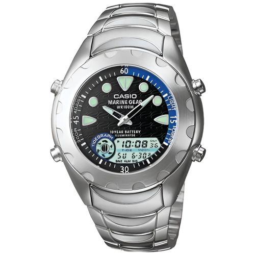 Men's Watch - Black Analog-Digital Dial Stainless Steel Bracelet / MRP-701D-1A - Casio - Modalova