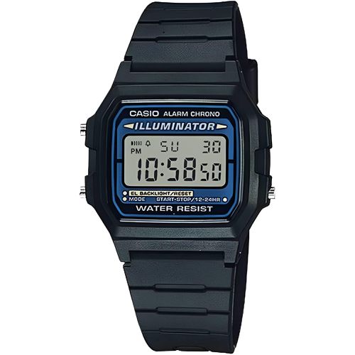 Men's Watch - Illuminator Grey Digital Dial Black Resin Strap Alarm / F-105-1A - Casio - Modalova