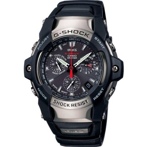 Men's Chronograph Watch - G-Shock Silver Case Black Resin Strap / GS-1100-1A - Casio - Modalova