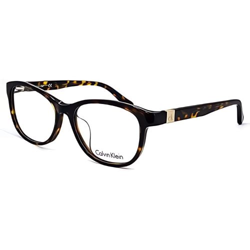 Unisex Eyeglasses - Tortoise Plastic Frame / CK5906A 214 - Calvin Klein - Modalova