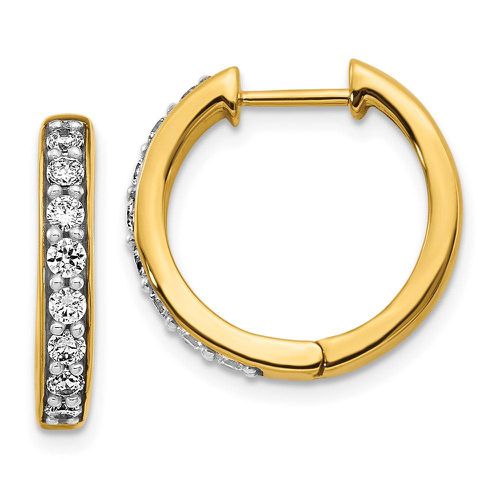 K Yellow Gold Diamond Hoop Earrings - Jewelry - Modalova