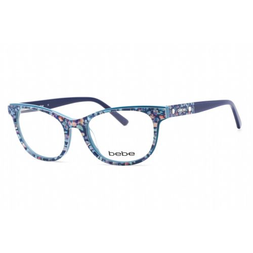 Women's Eyeglasses - Navy Floral Rectangular Shape Frame Clear Lens / BB5198 400 - Bebe - Modalova