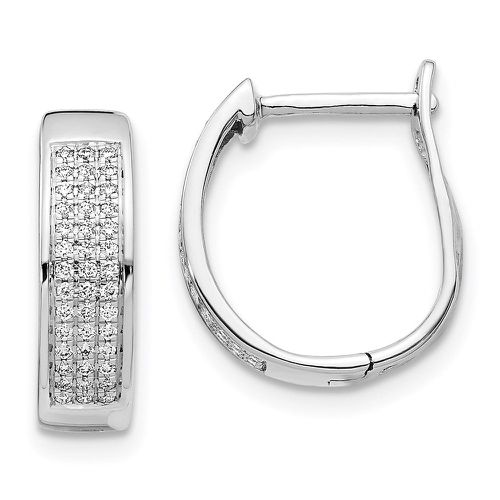 K White Gold Diamond Hinged Oval Hoop Earrings - Jewelry - Modalova