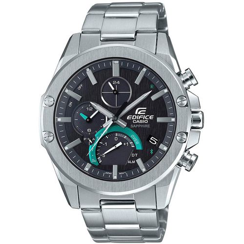 Men's Quartz Watch - Edifice Silver Bracelet Black Dial Analog / EQB1000D-1A - Casio - Modalova