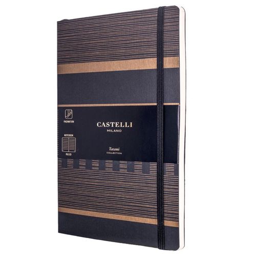 Notebook - Tatami Card Cover Medium A5, Ruled, Dark Espresso / QC6B4-001 - Castelli - Modalova