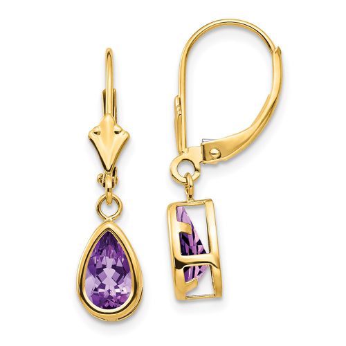 K 8x5mm Amethyst Dangle Earrings - Jewelry - Modalova