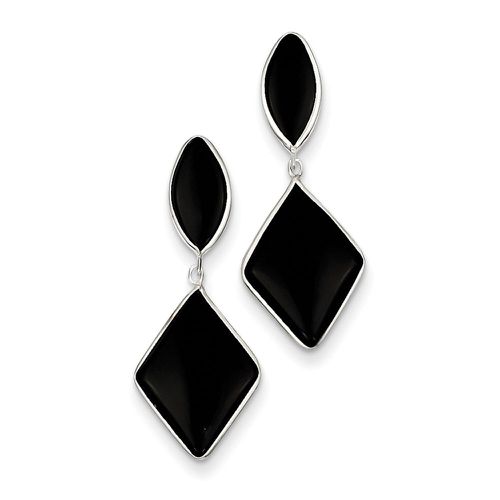 K White Gold Onyx Dangle Post Earrings - Jewelry - Modalova