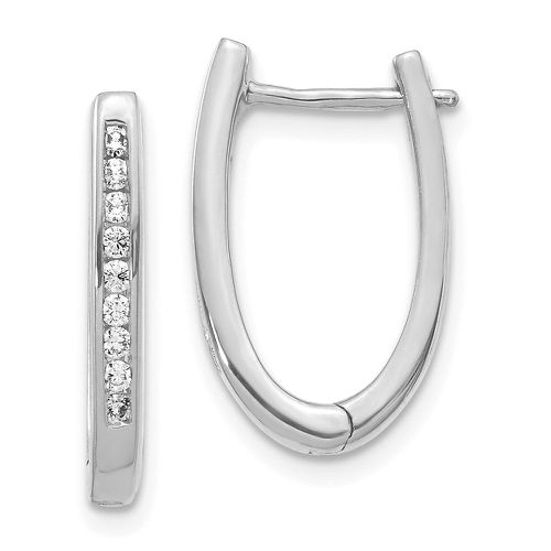K White Gold Diamond Oval Hoop Earrings - Jewelry - Modalova