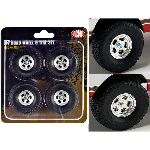 Off Road Wheels and Tires Set of 4 - Chevrolet K-10 for 1/18 Scale Model - ACME - Modalova