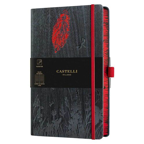 Notebook - Foresta Card Cover Medium A5, Ruled, Leaf / QC6QG-503 - Castelli - Modalova