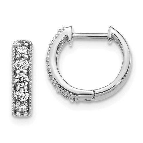 K White Gold Diamond Milgrain Hoop Earrings - Jewelry - Modalova