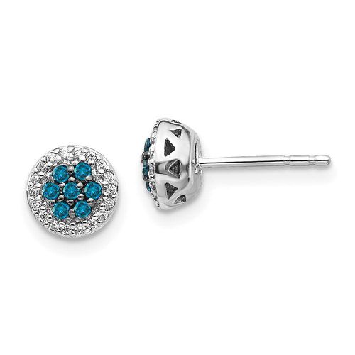 K White Gold Blue/White Diamond Earrings - Jewelry - Modalova