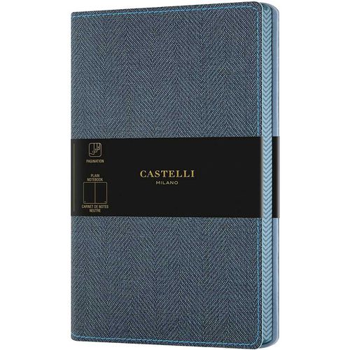 Notebook - Harris Tweed Cover Medium A5, Blank, Slate Blue / QC8D9-389 - Castelli - Modalova
