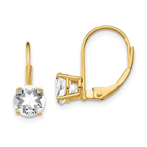 K 6mm Cubic Zirconia Leverback Earrings - Jewelry - Modalova