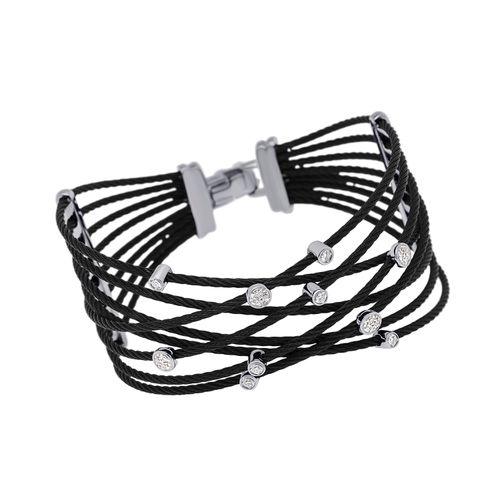 Stainless Steel and 18K White Gold, Diamond Cable Bracelet 04-52-0886-11 - Alor - Modalova