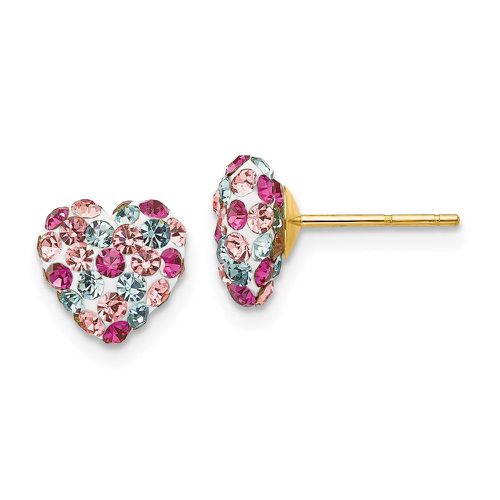 K Multi-colored Crystal 8mm Heart Post Earrings - Jewelry - Modalova
