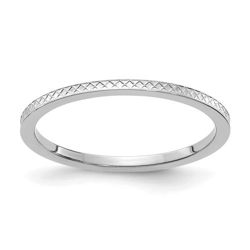 K White Gold 1.2mm Criss-Cross Pattern Stackable Band - Stackable Expressions - Modalova