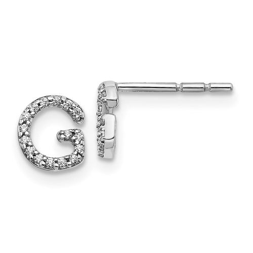 K White Gold Diamond Initial G Earrings - Jewelry - Modalova