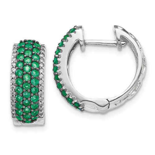 K White Gold Diamond & Emerald Earrings - Jewelry - Modalova