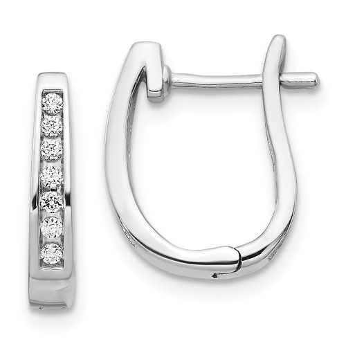 K White Gold Diamond 3mm Hinged Hoop Earrings - Jewelry - Modalova
