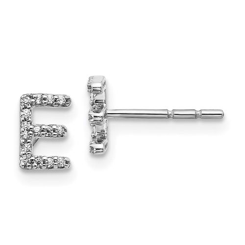 K White Gold Diamond Initial E Earrings - Jewelry - Modalova