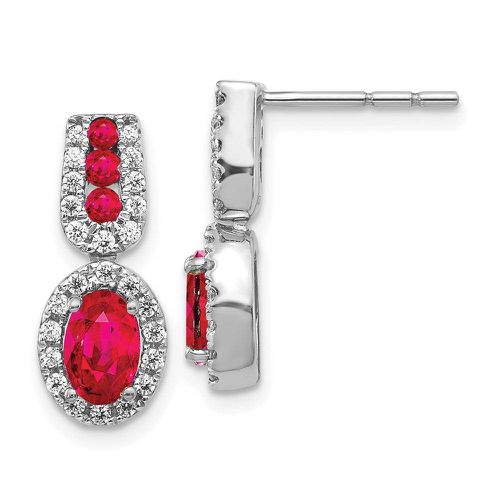 K White Gold Diamond & Ruby Earrings - Jewelry - Modalova