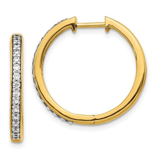 K Yellow Gold Diamond Hoop Earrings - Jewelry - Modalova