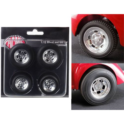 Scale Wheels and Tires - Polished Drag from 1941 Gasser, Set of 4 Pieces - ACME - Modalova