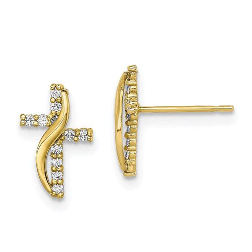 K CZ Cross Post Earrings - Jewelry - Modalova