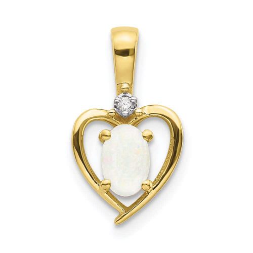 K Diamond and Opal Pendant - Jewelry - Modalova