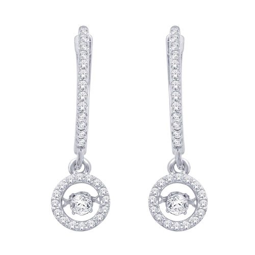 K White Gold 2/5 Ct.Tw. Moving Diamond Fashion Earrings - Star Significance - Modalova