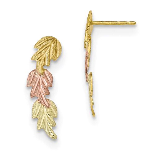 K Tri-Color Black Hills Gold Post Earrings - Jewelry - Modalova