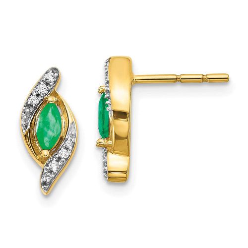 K 1/15Ct Diamond & Emerald Earrings - Jewelry - Modalova