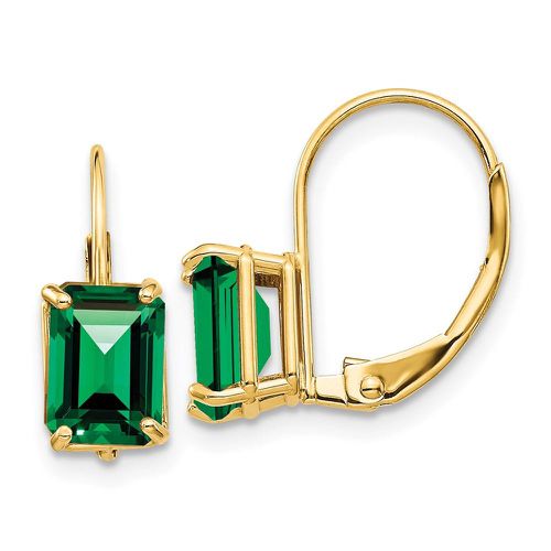 K 7x5mm Emerald Cut Mount St. Helens Leverback Earrings - Jewelry - Modalova