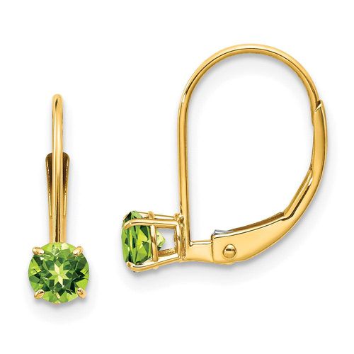 K 4mm Round August/Peridot Leverback Earrings - Jewelry - Modalova