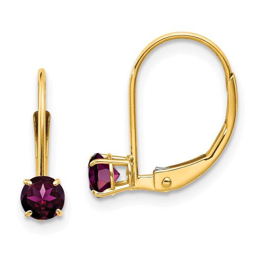 K 4mm Round June/Rhodolite Leverback Earrings - Jewelry - Modalova