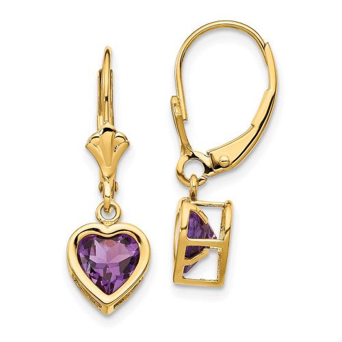 K 6mm Heart Amethyst Earrings - Jewelry - Modalova