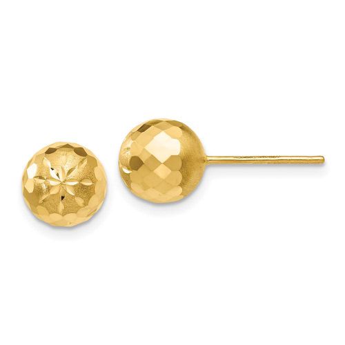 K 8mm Diamond-cut Mirror Ball Post Earrings - Jewelry - Modalova