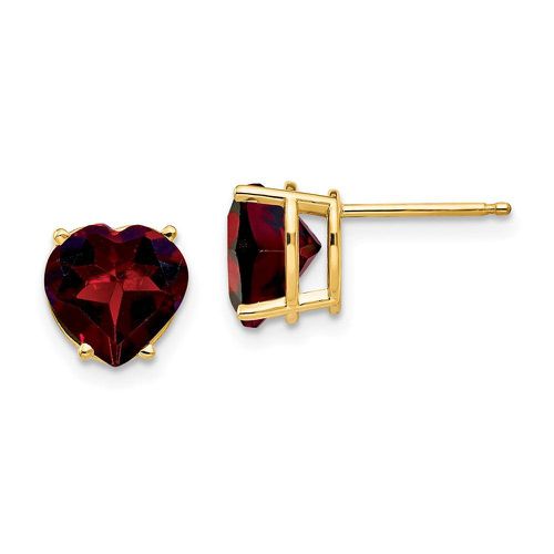 K 8mm Heart Garnet earring - Jewelry - Modalova