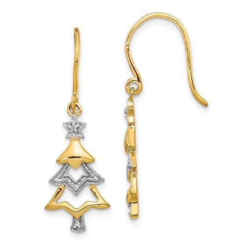 K & Rhodium Diamond Christmas Tree Dangle Earrings - Jewelry - Modalova