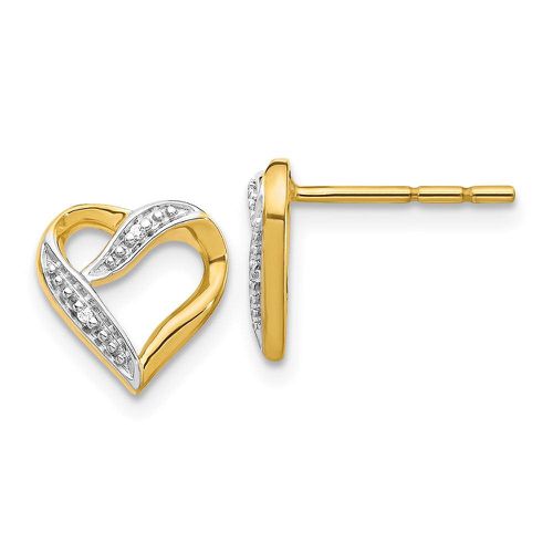K & Rhodium Marquise Diamond Heart Post Earrings - Jewelry - Modalova