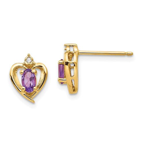 K Diamond & Amethyst Earrings - Jewelry - Modalova