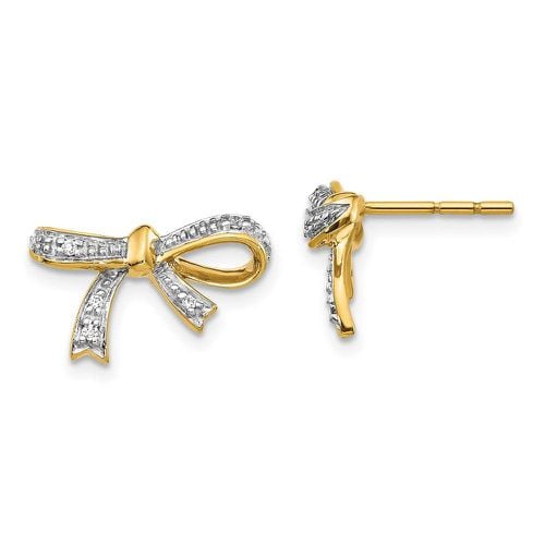 K Diamond Bow Post Earrings - Jewelry - Modalova