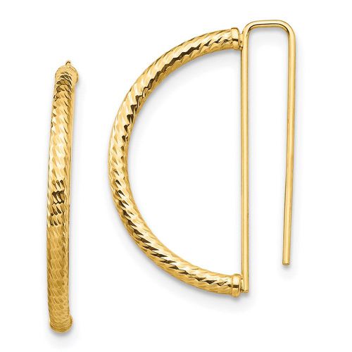 K Half Circle Diamond-Cut Earrings - Jewelry - Modalova