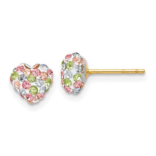K Pastel Multi-colored Crystal 6mm Heart Post Earrings - Jewelry - Modalova