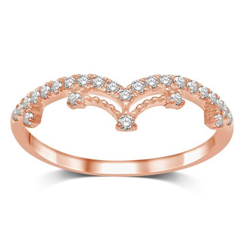 K Rose Gold 1/5 Ct.Tw.Diamond Stackable Band - Star Significance - Modalova