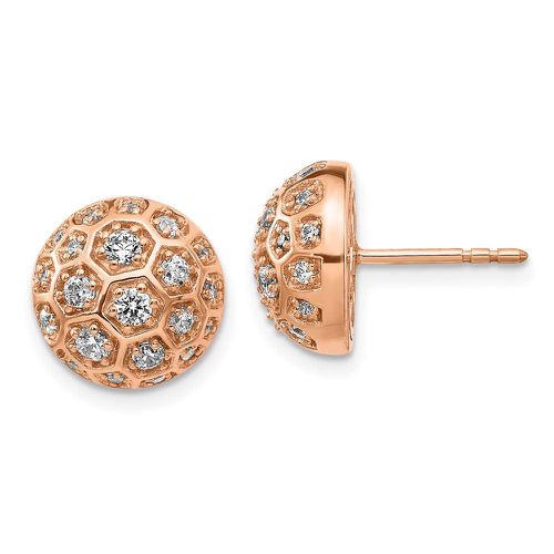 K Rose Gold Diamond Honeycomb Earrings - Jewelry - Modalova