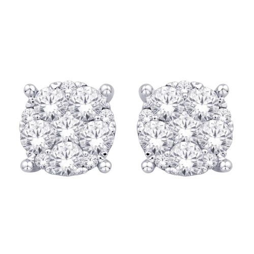 K White Gold 1 Ct.Tw. Diamond Flower Stud Earring - Star Significance - Modalova