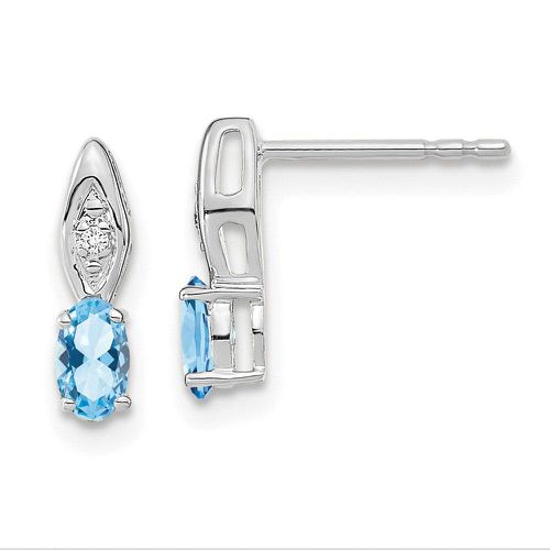 K White Gold Aquamarine Diamond Earring - Jewelry - Modalova